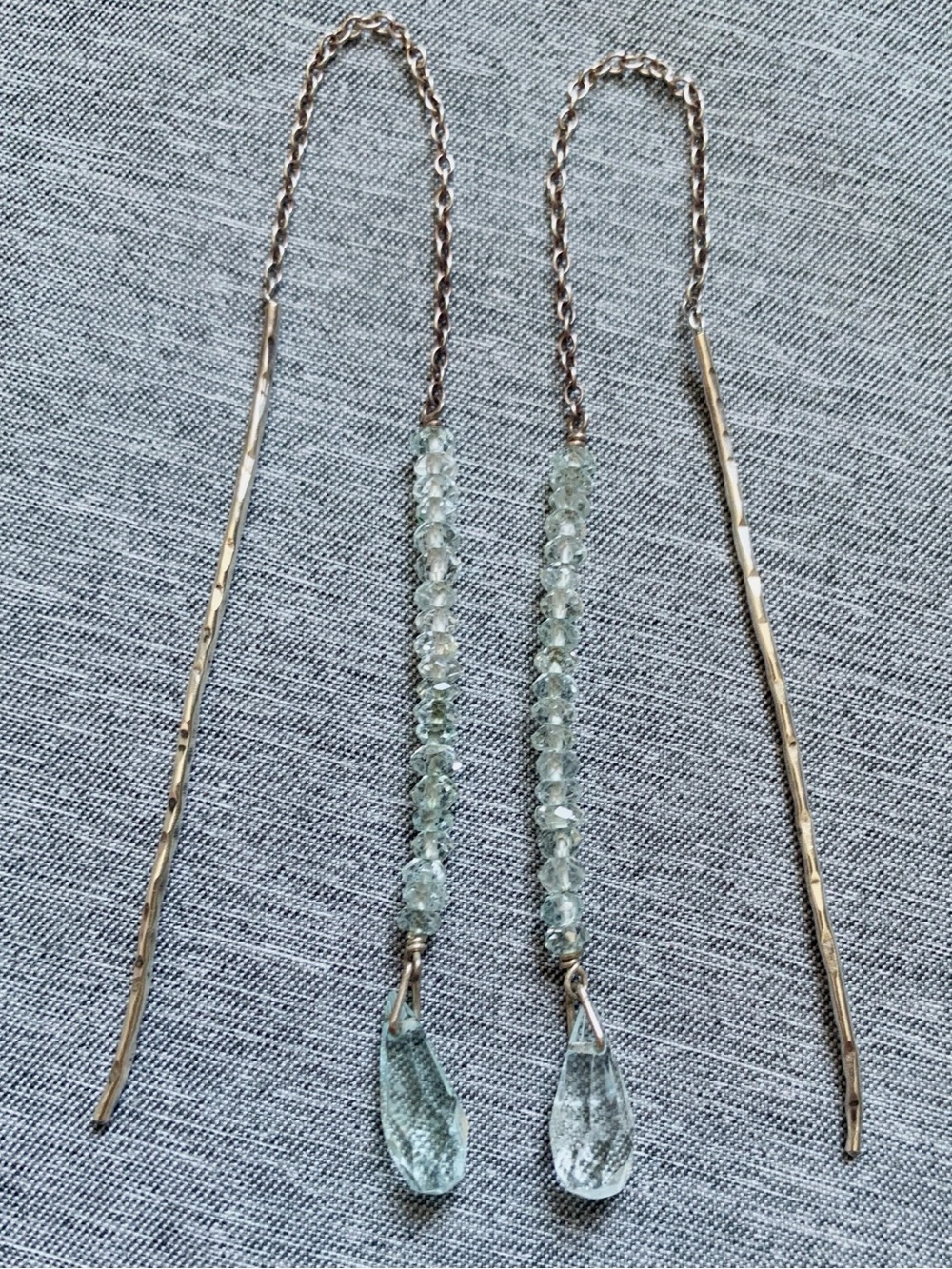 Chan Luu Threader Earrings - Aquamarine - Picture 4 of 8